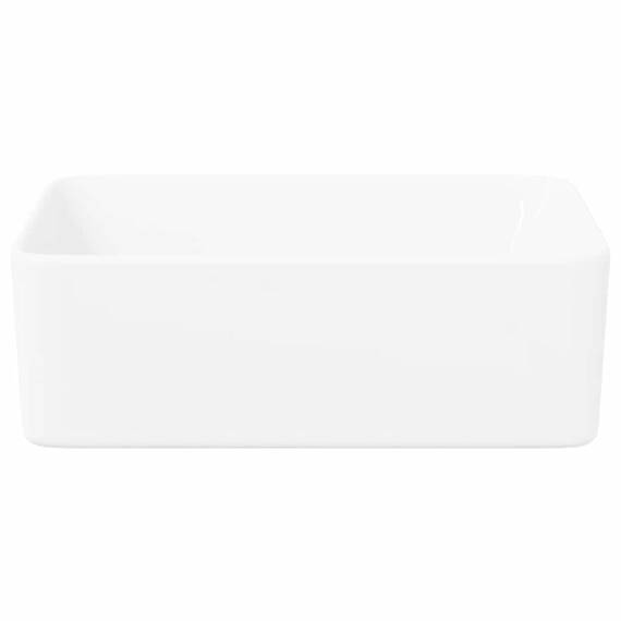 vidaXL Waschbecken Waschschale Waschtisch Aufsatzwaschbecken Waschplatz Handwaschbecken Aufsatzbecken Becken Badezimmer 40x30x13cm Keramik Weiß