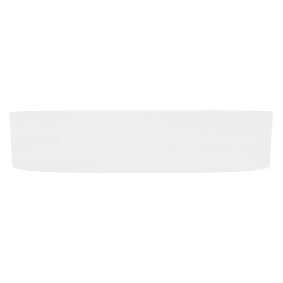 ECD Germany Waschbecken Waschtisch 605x380x125 mm Keramik Oval Weiß inkl. Ablaufgarnitur für Waschbecken ohne Überlauf Aufsatzbecken Aufsatzwaschbecken Aufsatzwaschtisch Waschschale Spülbecken Becken