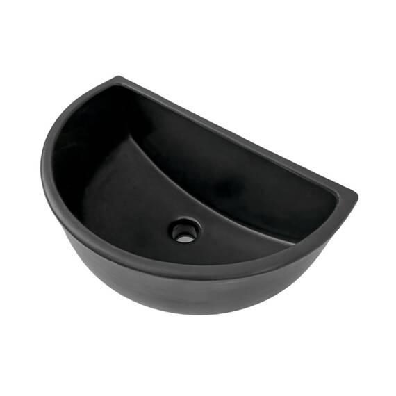 Varile Kunststoff Ausgussbecken für Garten & Keller inkl. Abflusssieb und Haarsieb aus Kunststoff, Schwarz, 38x23x17 cm, DN50 Anschluss