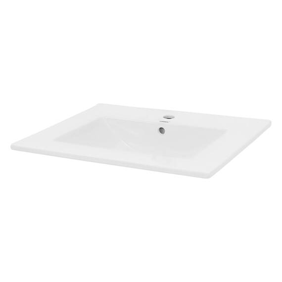 ECD Germany Waschbecken Waschtisch 610 x 465 x 175 mm Keramik Weiß Einbaubecken Einbauwaschbecken Waschschale Handwaschbecken Einbauwaschtisch Aufsatzwaschbecken Spülbecken Wasserfall Waschschüssel