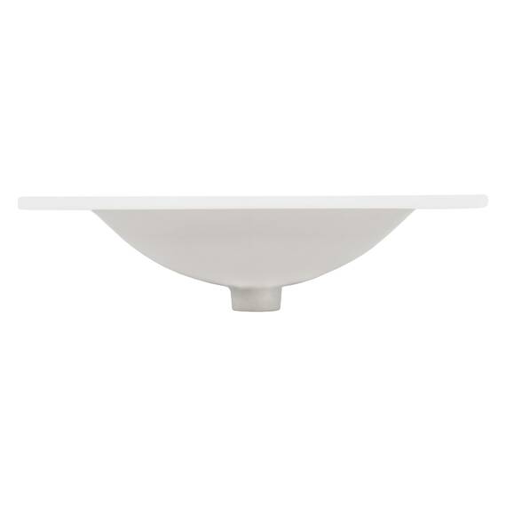 ECD Germany Waschbecken Waschtisch 610 x 465 x 175 mm Keramik Weiß Einbaubecken Einbauwaschbecken Waschschale Handwaschbecken Einbauwaschtisch Aufsatzwaschbecken Spülbecken Wasserfall Waschschüssel