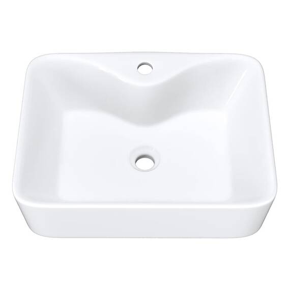 Waschbecken24 | Aufsatzwaschbecken | Eckig | Premium-Qualität | Lotus-Effekt | Badezimmer und Gäste-WC (48x37x13cm, Weiß / A98)