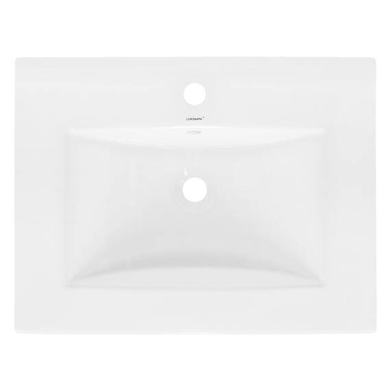 ECD Germany Waschbecken Waschtisch 610 x 465 x 175 mm Keramik Weiß Einbaubecken Einbauwaschbecken Waschschale Handwaschbecken Einbauwaschtisch Aufsatzwaschbecken Spülbecken Wasserfall Waschschüssel