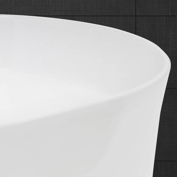 ECD Germany Waschbecken Waschtisch 605x380x125 mm Keramik Oval Weiß inkl. Ablaufgarnitur für Waschbecken ohne Überlauf Aufsatzbecken Aufsatzwaschbecken Aufsatzwaschtisch Waschschale Spülbecken Becken