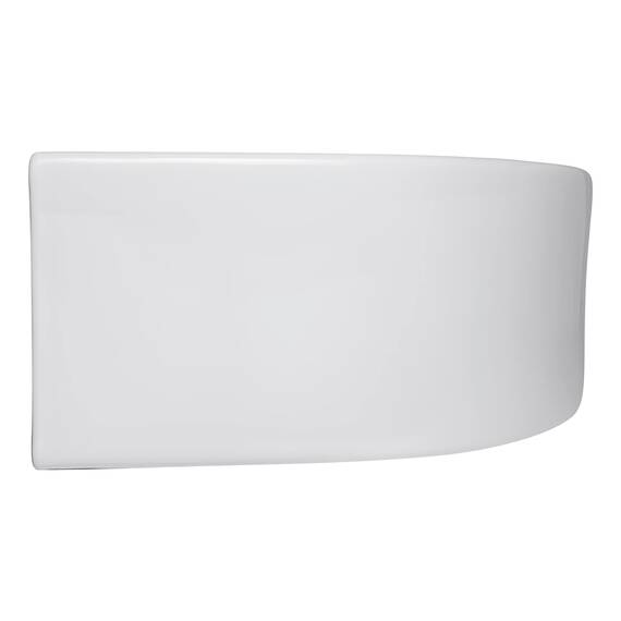 aquaSu® Handwaschbecken Liam 42 cm | Eck-Waschtisch mit Hahnloch | Kleines Hänge-Waschbecken rund | Wand- oder Aufsatzmontage | 42 x 29 cm | Sanitärkeramik in weiß | 56218 8