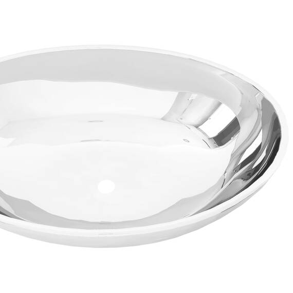vidaXL Waschbecken Waschschale Waschtisch Aufsatzwaschbecken Waschplatz Handwaschbecken Aufsatzbecken Becken Badezimmer 40x33x13,5cm Keramik Silbern