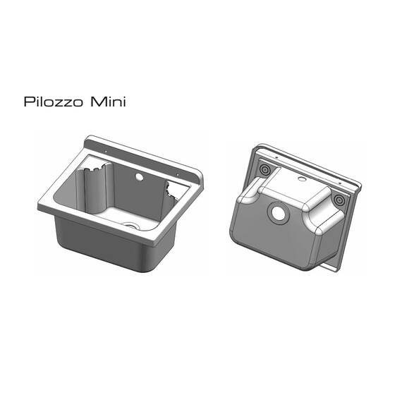Negrari Waschbecken für Wandmontage, aus Harz, beständig gegen Säuren der üblichen Verwendung, feuchtigkeitsbeständig, Abfluss-Set im Lieferumfang enthalten, L 42 x B 34 x H 21, Schwarz mit Glitzer
