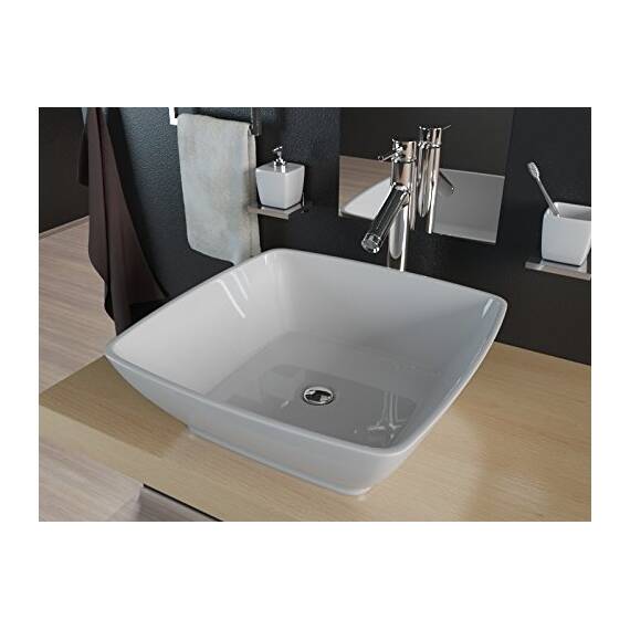 Kerabad Design Aufsatzwaschschale Waschtisch Waschbecken Einbauwaschbecken aus Mineralguss KB-TRQ460