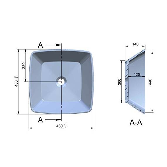 Kerabad Design Aufsatzwaschschale Waschtisch Waschbecken Einbauwaschbecken aus Mineralguss KB-TRQ460