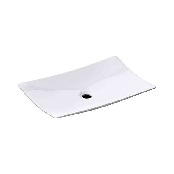 doporro Waschbecken 60x40x9cm Aufsatzwaschbecken aus Keramik weiß inkl. Nano-Versiegelung Brüssel5096