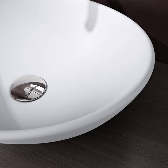 doporro Waschbecken oval Aufsatzwaschbecken Weiß Matt Waschschale aus Keramik Handwaschbecken für das Badezimmer und Gäste-WC Nano-Versiegelung Brüssel205