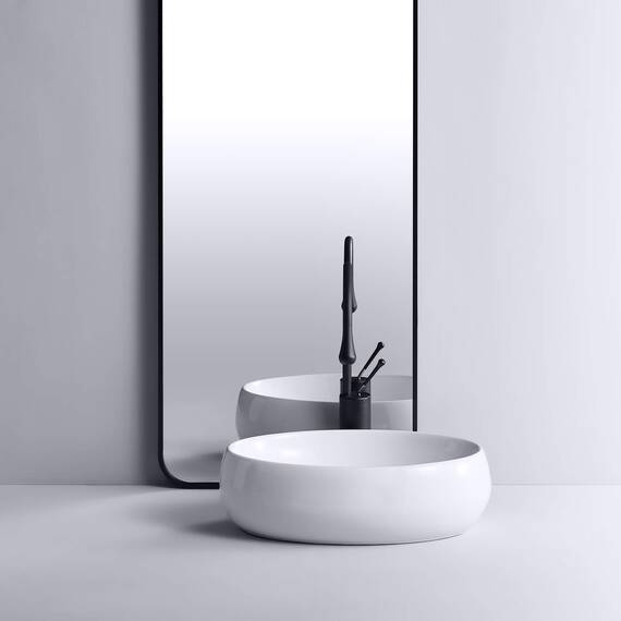 Eridanus Oval Bad Aufsatzwaschbecken, Weiß Keramik Arbeitsplatte Waschbecken, Gefäß Schüssel für Garderobe, Badzimmer, Waschtischunterschrank, Weißer Glanz - 470 x 330 x 150mm