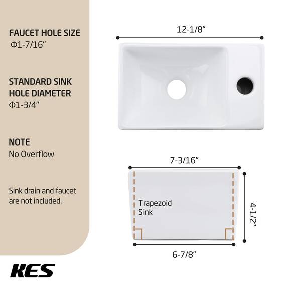 KES Waschbecken Gäste WC Aufsatzwaschbecken Waschschale Keramik Handwaschbecken Badezimmer für Waschtisch 30,8 x 18,3 x 11,4 CM Weiß, BWS100R