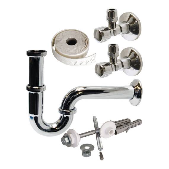 Sanitop-Wingenroth Schell Installationsset für Waschtischmontage, Metall-verchromt, 1 Stück, 1 1/4 Zoll x 32 mm, chrom, 22313 3