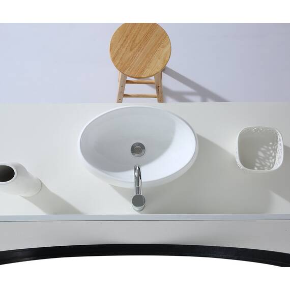 Eridanus Oval Bad Waschbecken, Weiß Keramik Arbeitsplatte Waschbecken Waschbecken, Gefäß Schüssel für Garderobe, Bad, Waschtischunterschrank, Weißer Glanz - 470 x 330 x 150mm