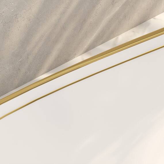 MEJE 56 x 40 CM LUXURY GOLD Rand Ovales Gefäß, Waschbecken über der Theke, Porzellan-Keramikgefäß, Waschbecken, Kunstbecken