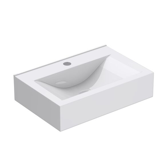 doporro Waschbecken Aufsatzwaschbecken Hängewaschbecken 45cm aus Keramik in weiß inkl. Nano-Versiegelung/Abperl-Effekt