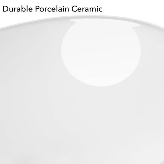 miligoré 40,6 x 33 cm Oval Weiß Keramik Schiff Spüle - Modernes Ei Form vor Zähler Badezimmer Vanity Schüssel
