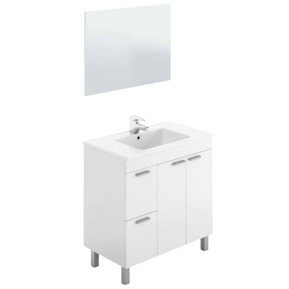 Arkitmobel Waschbecken aus Keramik, rechteckiges Becken in Weiß für Badezimmer, modernes Design & pflegeleicht, Maße: 81,5 x 18 x 46 cm (B x H x T)