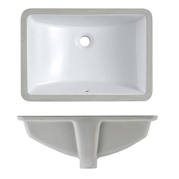 MEJE 202H Rechteckige Unterbau-Spüle 46 x 34.8 x 21.3 cm Keramik-Weiß