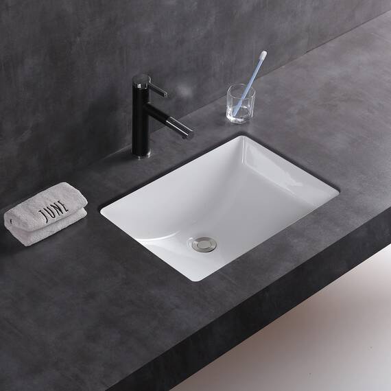 MEJE 202H Rechteckige Unterbau-Spüle 46 x 34.8 x 21.3 cm Keramik-Weiß