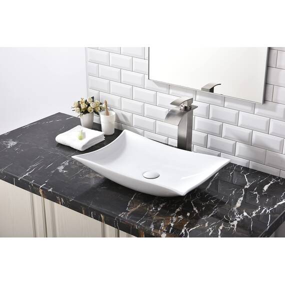 SHACO Moderne 22,45 "X 14,55" Porzellan Keramik über Theke Badezimmer Gefäß Waschbecken, Arbeitsplatte Schüssel Toilette Eitelkeit Big Badezimmer Waschbecken