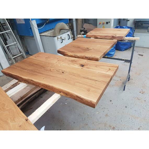 SPONHOLZ Waschtischplatte Eiche massiv Baumkante geölt Waschtisch Holz (60 x 40 cm)