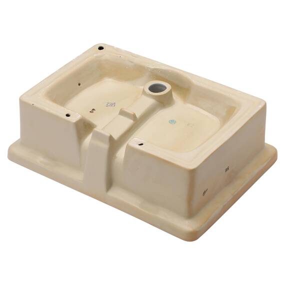 Sarlai Unterbauspüle für Badezimmer, 55,9 x 40,6 cm, reinweiß, rechteckig, Unterbau-Waschbecken, Porzellan-Keramik, Waschtisch, Waschbecken