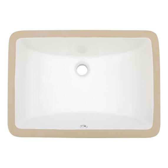 Dcolora Unterbau-Waschbecken, rechteckig, 43,5 x 27,9 cm, weißes Porzellan, Keramik, rechteckig, Waschbecken, Waschbecken, Waschbecken, Waschbecken, Waschbecken mit Überlauf