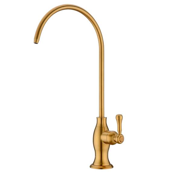 Delle Rosa Gold Gebürsteter Wasserhahn für Wasserfiltersystem unter der Spüle, moderner Wasserhahn aus Messing RO für Spüle