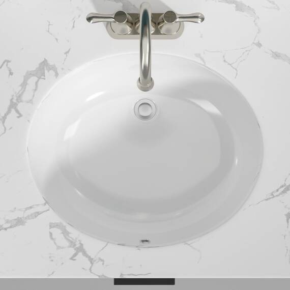 Sarlai Unterbau-Waschbecken – 48,3 x 40,6 cm, ovales Gefäß-Waschbecken, Untertischwaschbecken, weiße Keramik, Waschtischspüle mit Überlauf, modernes Kunstbecken, Innenmaße 44,5 x 36,6 cm