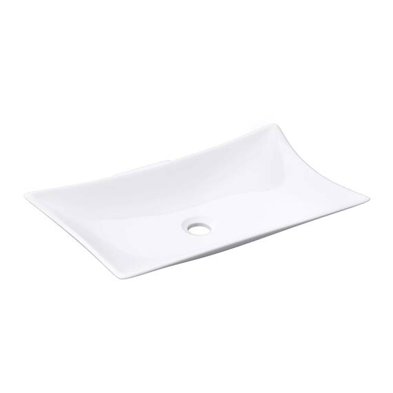 doporro Waschbecken 56,5x42x11cm Aufsatzwaschbecken aus Keramik weiß inkl. Nano-Versiegelung Brüssel891