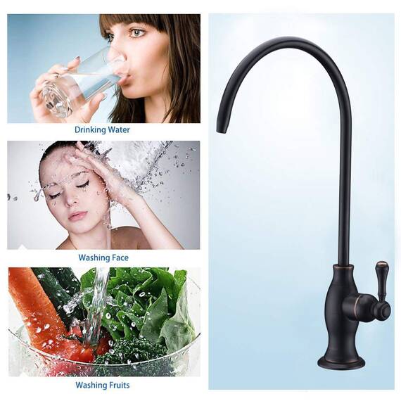 Trinkwasseraufbereiter-Wasserhahn, Delle Rosa Wasserhahn, kommerzielle Wasserfiltrationsarmatur für unter der Spüle, Wasserfiltersystem, ölgeriebene Bronze, Küchenbar, Spüle, Trinkwasserhahn