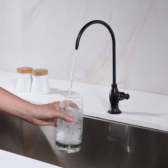 Trinkwasseraufbereiter-Wasserhahn, Delle Rosa Wasserhahn, kommerzielle Wasserfiltrationsarmatur für unter der Spüle, Wasserfiltersystem, ölgeriebene Bronze, Küchenbar, Spüle, Trinkwasserhahn