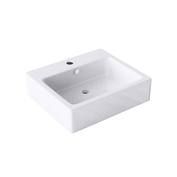 doporro Waschbecken 53x46x14 cm Aufsatzwaschbecken aus Keramik Hängewaschbecken weiß inkl. Nano-Versiegelung Brüssel712