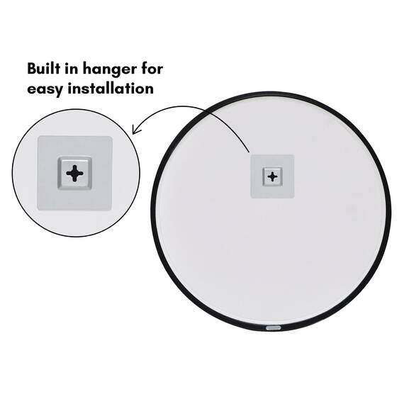 Americanflat 51 cm Gerahmter Schwarzer Runder Spiegel - Schwarzer Kreis Spiegel für Badezimmer, Schlafzimmer, Eingangsbereich, Wohnzimmer - Großer runder Spiegel für Wanddekoration