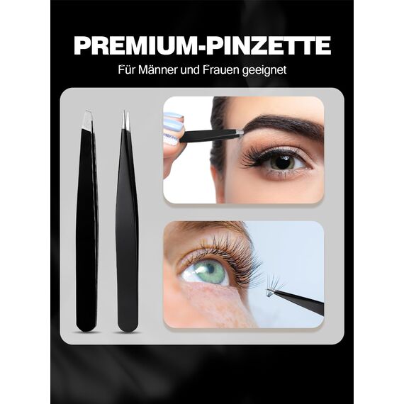 Macaki Vergrößerungsspiegel mit Saugnäpfen und 2 Pinzetten, 10-Fach und 30-fache Vergrößerung, 8,9 cm, Schwarz, 2 Stück