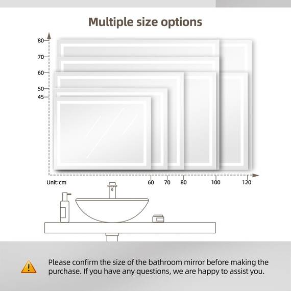 Dripex Badspiegel mit Beleuchtung Led Spiegel mit Touch-Schalter, Dimmbar, 3 Lichtfarbe Einstellbare Badezimmerspiegel mit Beleuchtung, Beschlagfrei 80 x 100 cm