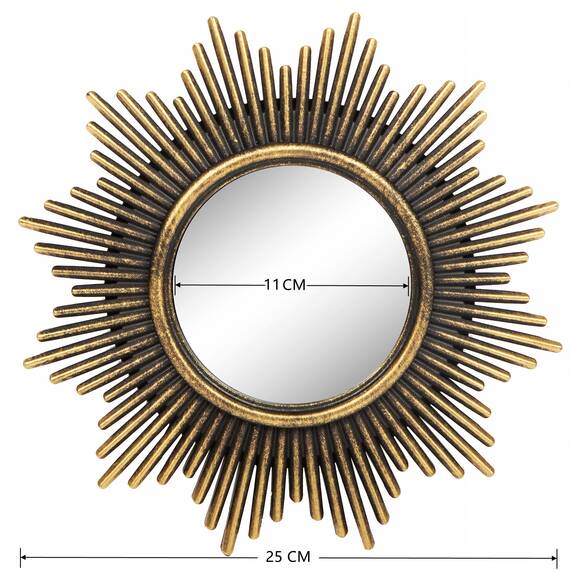 Kelly Miller Kleine goldene Spiegel-Sets für Wanddekoration, 3 Stück, tolle Wanddekoration für Wohnzimmer, Schlafzimmer und Esszimmer (BM013)
