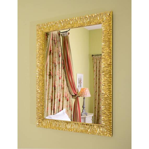 GaviaStore - Julie Gold 70x50 cm - Moderner Wandspiegel (18 Größen und Farben) groß Gross Wohnzimmer modern Wand Schlafzimmer Bad Eingang Spiegel
