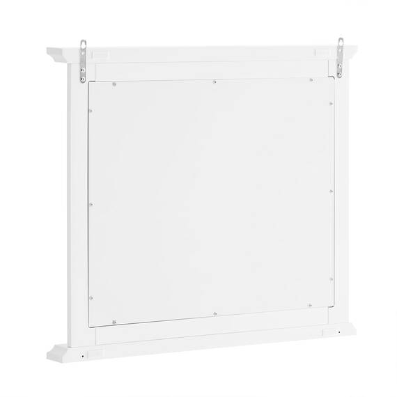 SoBuy Badezimmerspiegel Hängeschrank Spiegelschrank Bad Weiß – Wandspiegel mit Ablage aus E1 MDF & Glas, Badschrank Hängend für Badezimmer 60x6x53,5cm BZR212-W