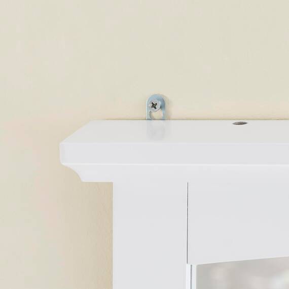 SoBuy Badezimmerspiegel Hängeschrank Spiegelschrank Bad Weiß – Wandspiegel mit Ablage aus E1 MDF & Glas, Badschrank Hängend für Badezimmer 60x6x53,5cm BZR212-W
