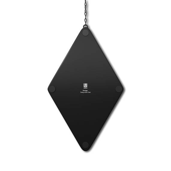 Umbra Dima 3-teiliger Wandspiegel und Wanddekoration, Metall, Schwarz, Rautenförmig