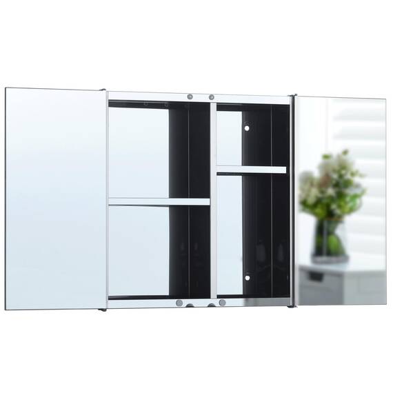 Vida Designs Tiano Badezimmer-Spiegelschrank, 2 Türen, Wandmontage, Edelstahl, moderner Aufbewahrungsschrank, Modern