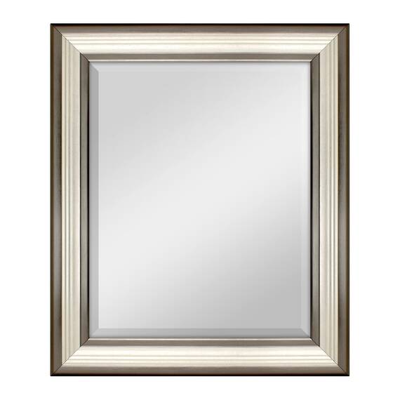MCS 40,6 x 50,8 cm geriffelter Spiegel, Außenmaß ist 53,3 x 63,5 cm, Finish 20578, Glas Polystyrol, Zweifarbiges warmes Zinn und Silber, 20" L x 16" W