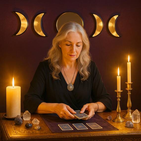 Black Magic Witch Moon Mirror - Ankündigung Liebe Gothic und Boho Home Wall Decor - Glas Mondphase Spiegel Set mit kristallklarer Reflexion - Mondspiegel Wanddekoration für Wohnzimmer Schlafzimmer