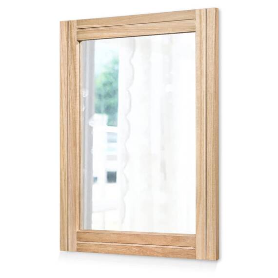 AAZZKANG Rustikale Spiegel für Wand 65 x45 cm rechteckiger Holzrahmen, Spiegel, Bauernhaus, Schlafzimmer, Badezimmer, dekorativer Spiegel