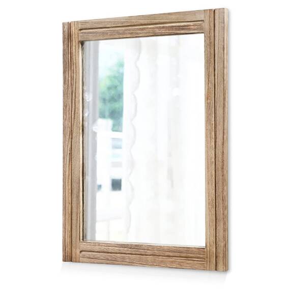 AAZZKANG Rustikale Spiegel für die Wand groß 65 x45 cm rechteckiger Holzrahmen, Spiegel, Bauernhaus, Schlafzimmer, Badezimmer, dekorativer Schminkspiegel