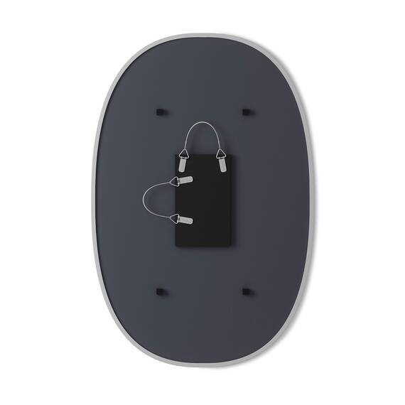 Umbra Hub Wandspiegel – Ovaler Spiegel für Diele, Badezimmer, Wohnzimmer und Mehr, Grau, 61x91 cm