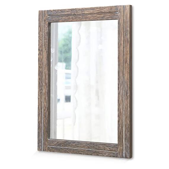 AAZZKANG Großer Spiegel mit Holzrahmen, 66 x 45,7 cm, rechteckig, rustikaler Wandspiegel, Dekoration für Schlafzimmer, Badezimmer, Wohnzimmer, Eingangsbereich